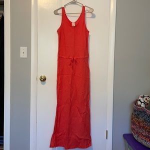 Jolie Orange Linen Dress/Coverup, Size Medium